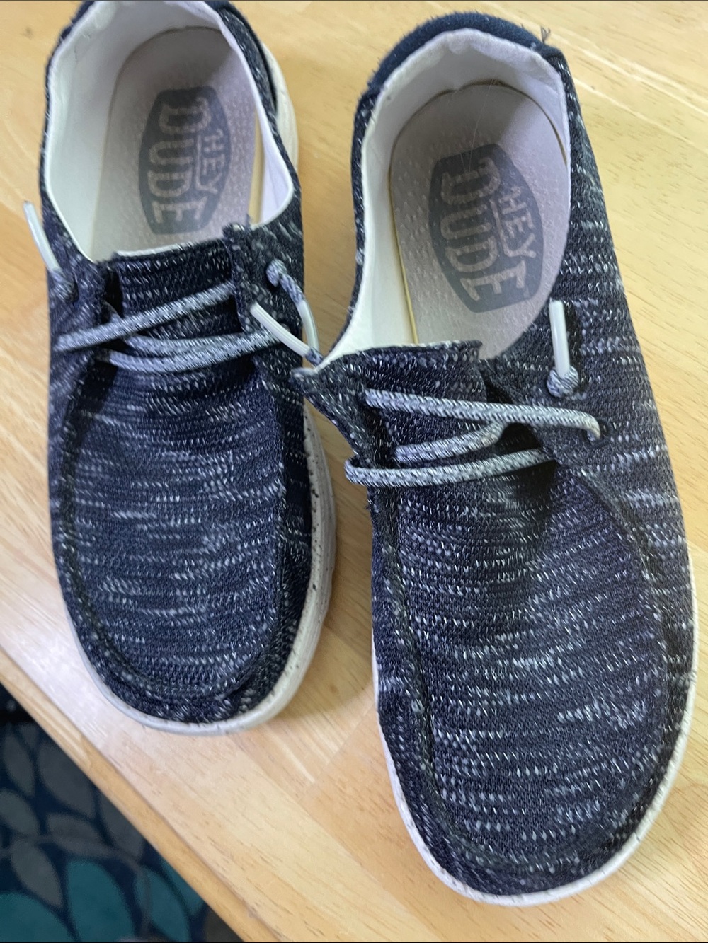 Hey Dude   Wendy Sock Slip on Shoes.  Women's Navy Knit Slip-On Sneakers
